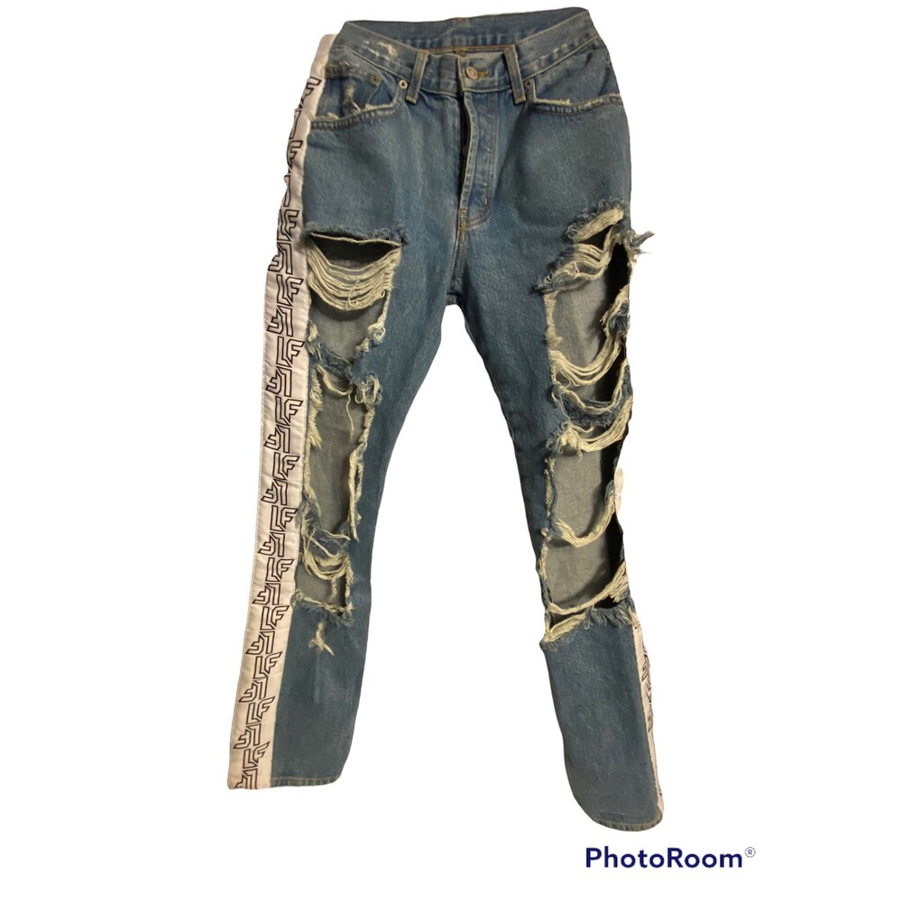 LF "The Brand" Starter Jeans Ripped Xtreme Distressed Button Fly Size 27